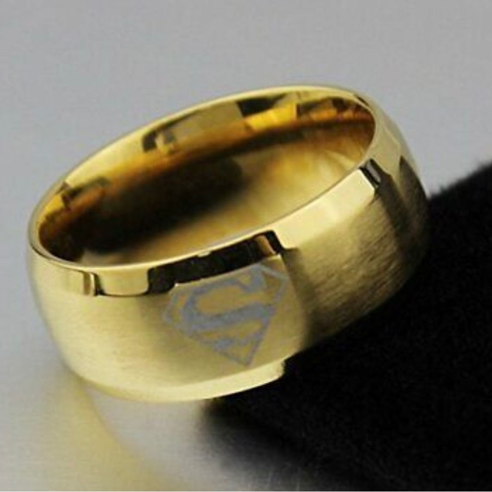 Band Ring Superman Titanium Stainless Steel Men Bridal